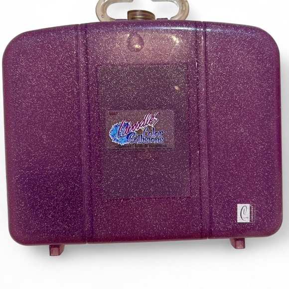 Y2K Vintage 2000s Caboodles Sparkling Purple Makeup Organizer Storage - Picture 1 of 8